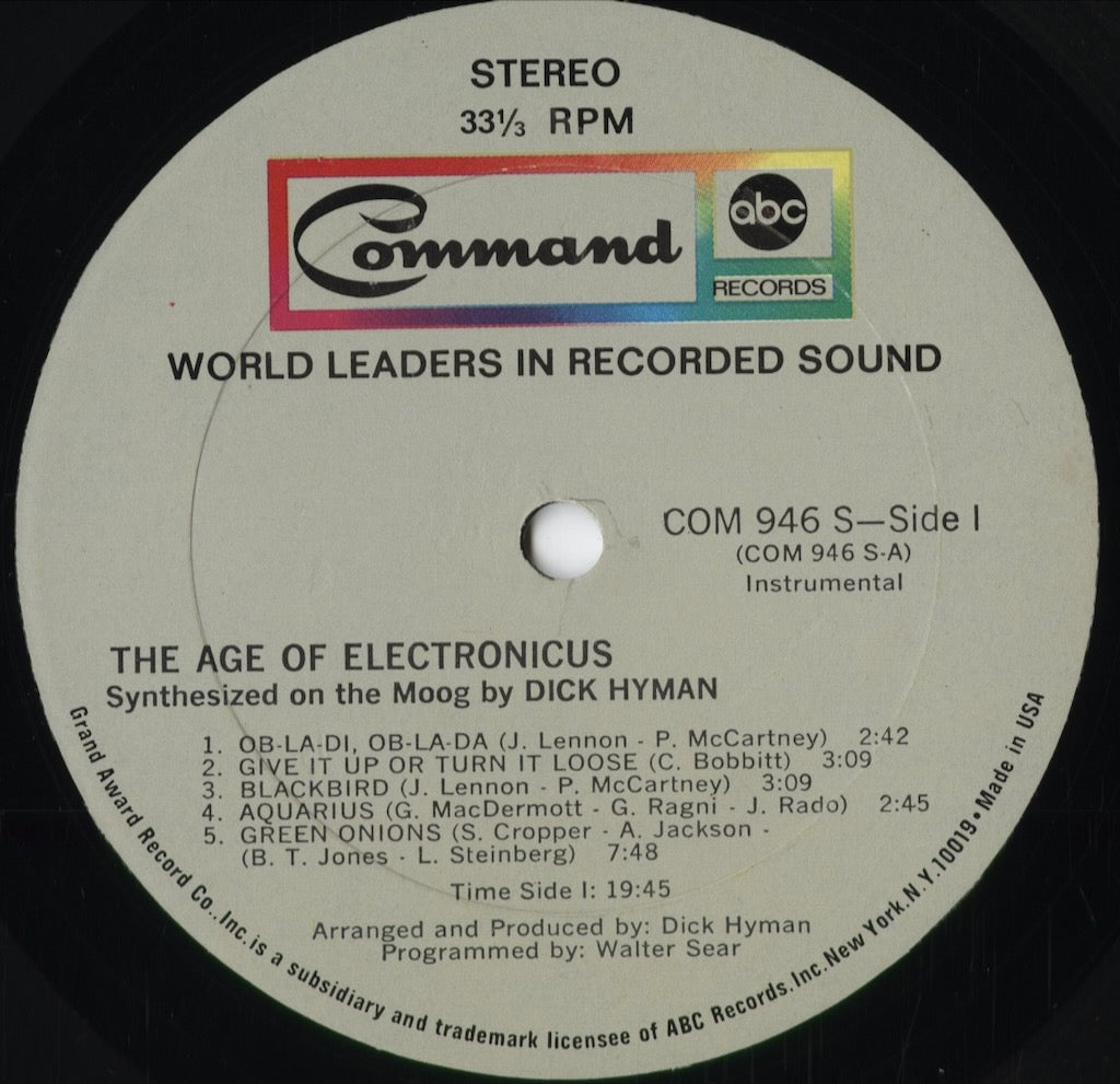 Dick Hyman - The Age of Electronicus (COM 946 S) 1969 US Command|中古LP