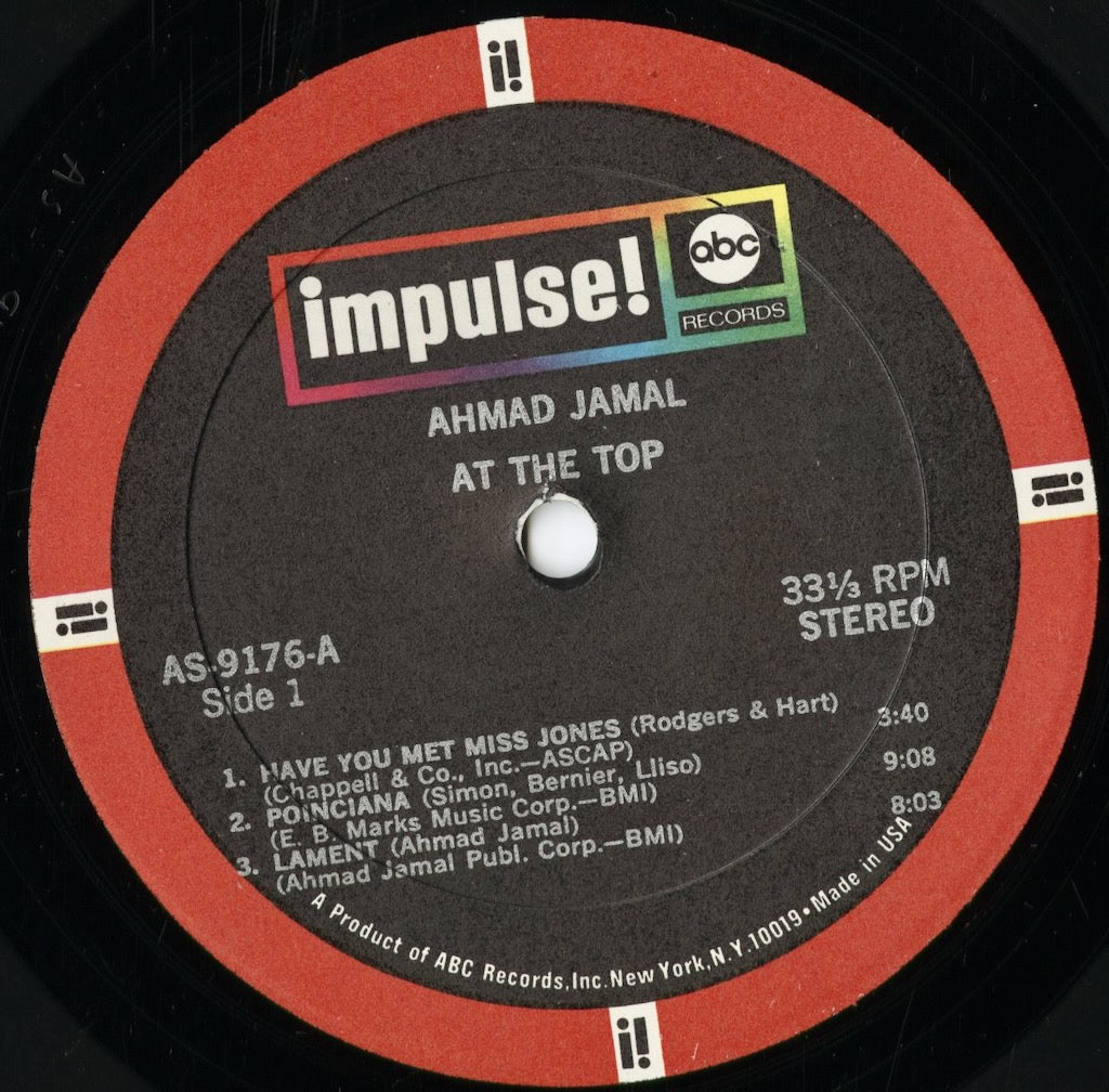 Ahmad Jamal - At The Top : Poinciana Revisited (AS-9176) 1969 US Impulse|中古LP