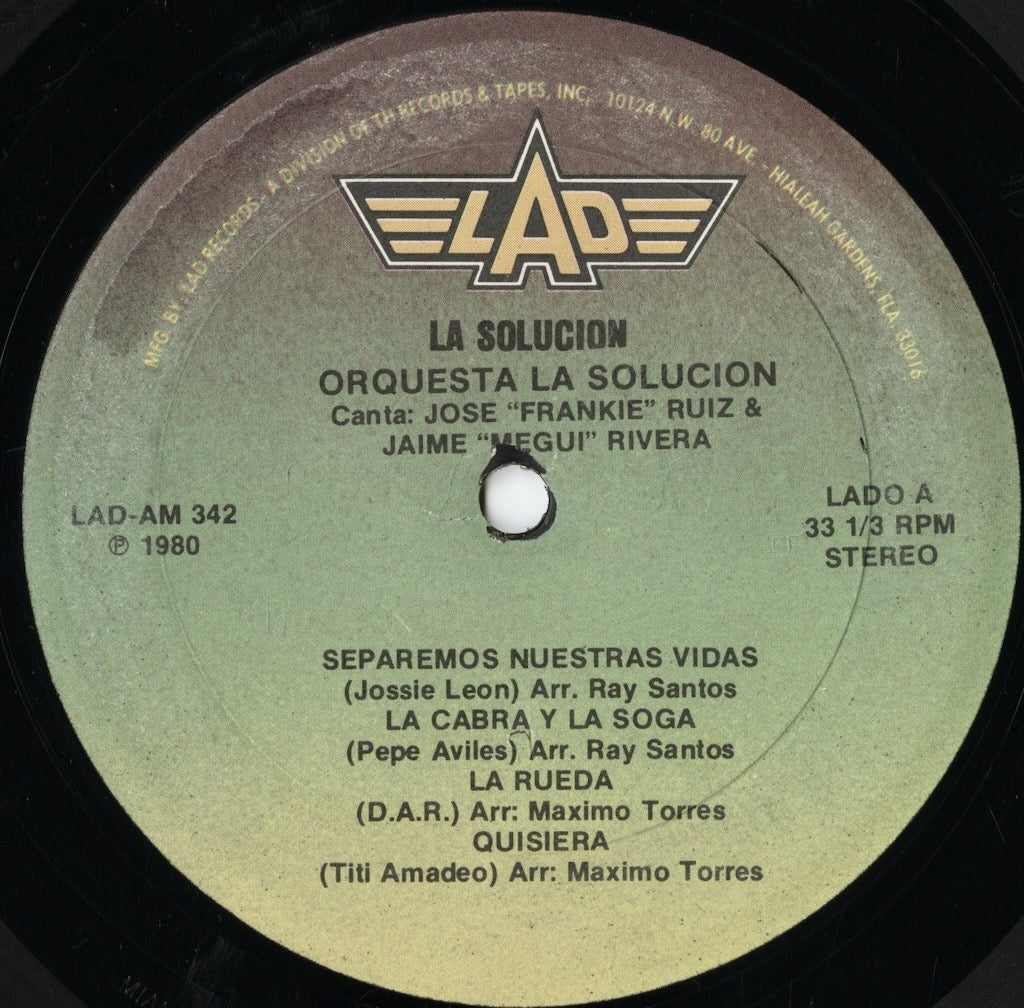 Orquesta La Solucion - La Solucion (LADS-342) LP 1980 US LAD|中古LP