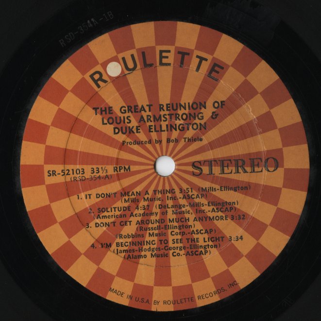 Louis Armstrong & Duke Ellington / ルイ・アームストロング, デューク・エリントン / The Great Reunion (SR 52103)
