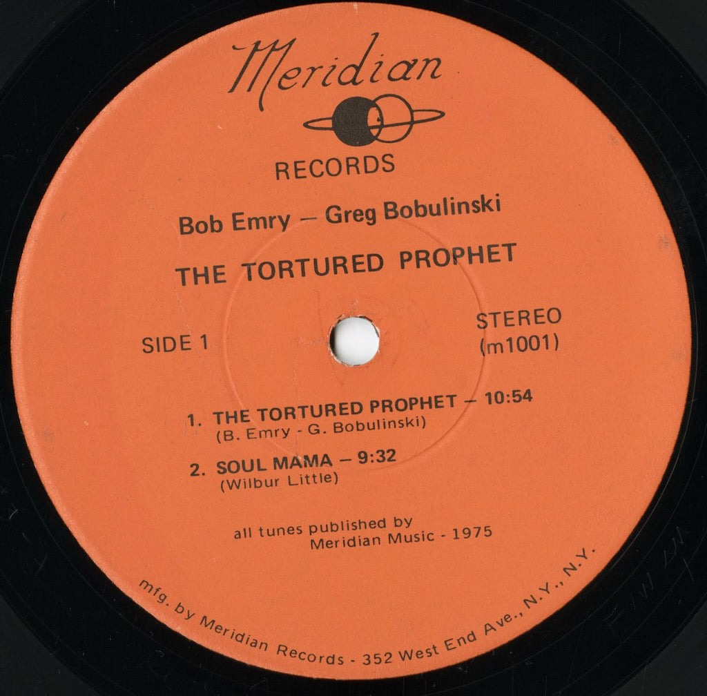 Bob Emry / Greg Bobulinski - The Tortured Prophet (M1001) LP 1975 US Meridian|中古LP