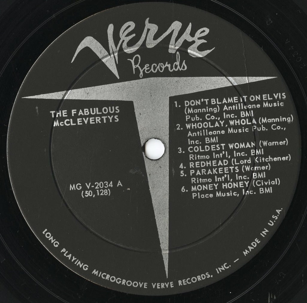 The Fabulous McClevertys - The Fabulous McClevertys (MG V-2034) LP 1957 US Verve|中古LP
