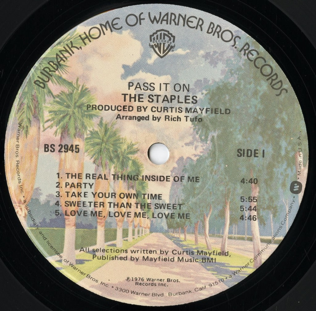 The Staples - Pass It On (BS 2945) LP 1976 US Warner Bros.|中古LP