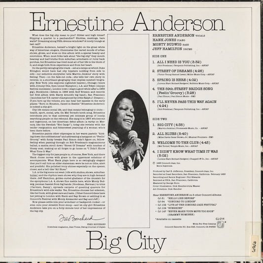 Ernestine Anderson / アーネスティン・アンダーソン / Big City (CJ-214)