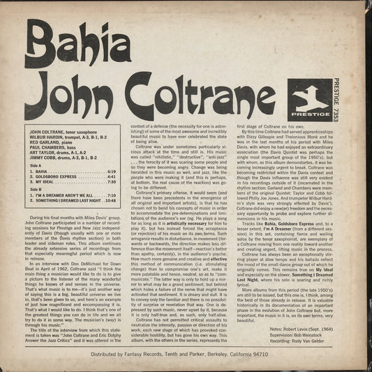 John Coltrane / ジョン・コルトレーン / Bahia (PRT-7353)