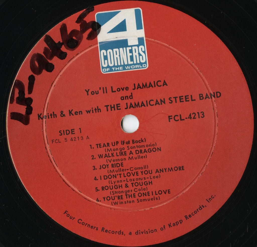 Keith & Ken With The Jamaican Steel Band - You'll Love Jamaica (FCL-4213) LP 1964 US 4 Corners Of The World|中古LP