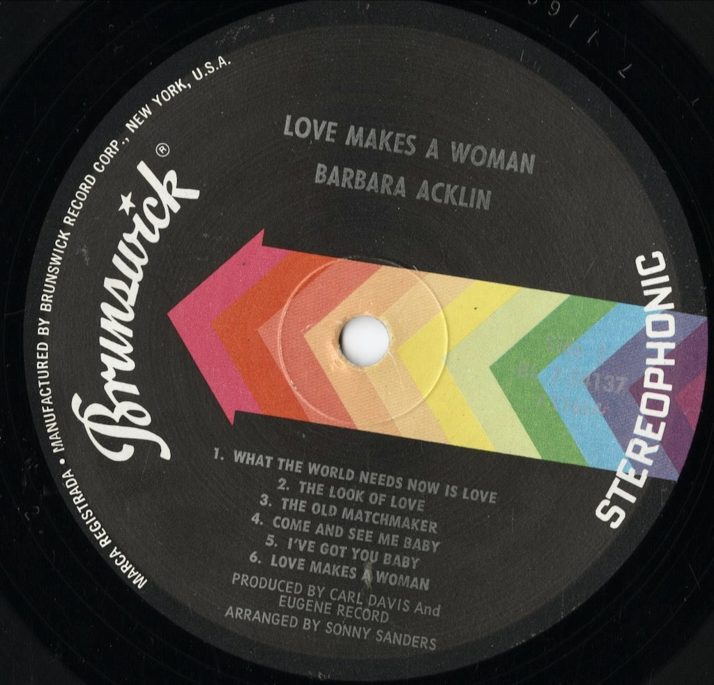 Barbara Acklin - Love Makes A Woman (BL 754137) LP 1968 US Brunswick|中古LP