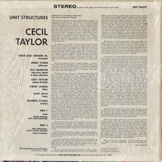 Cecil Taylor / セシル・テイラー / Unit Structures (BST-84237)