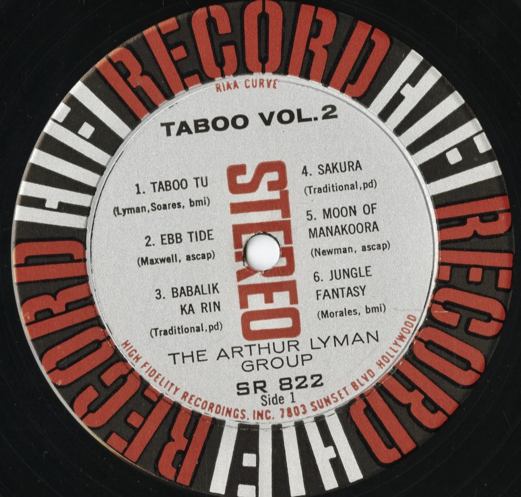 Arthur Lyman - Taboo Vol.2 (SR822) LP 1960 US HiFi Records|中古LP