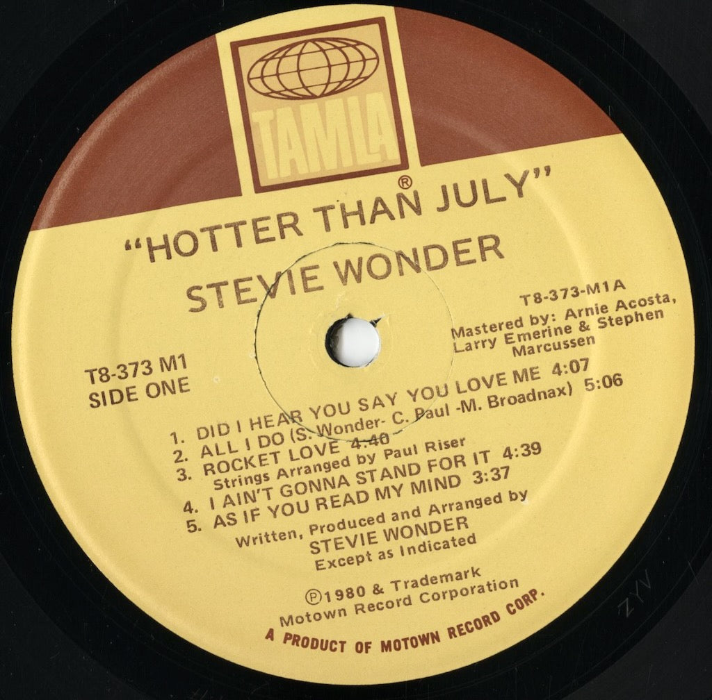 Stevie Wonder – Hotter Than July (T8 373M1) LP 1980 US Tamla|中古LP