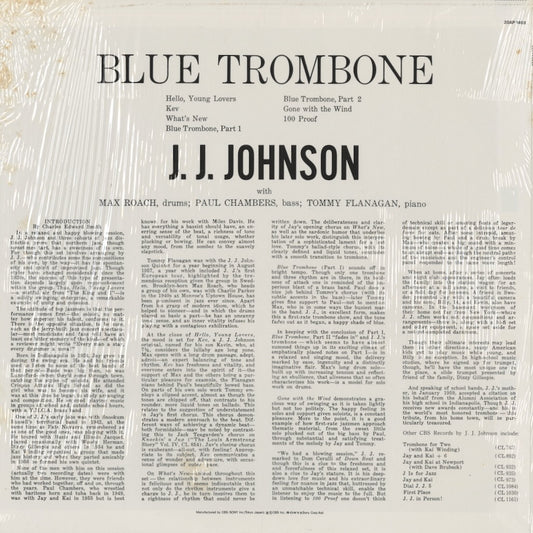 J.J. Johnson - Blue Trombone (20AP 1469) 1979 JPN CBS/Sony|中古LP