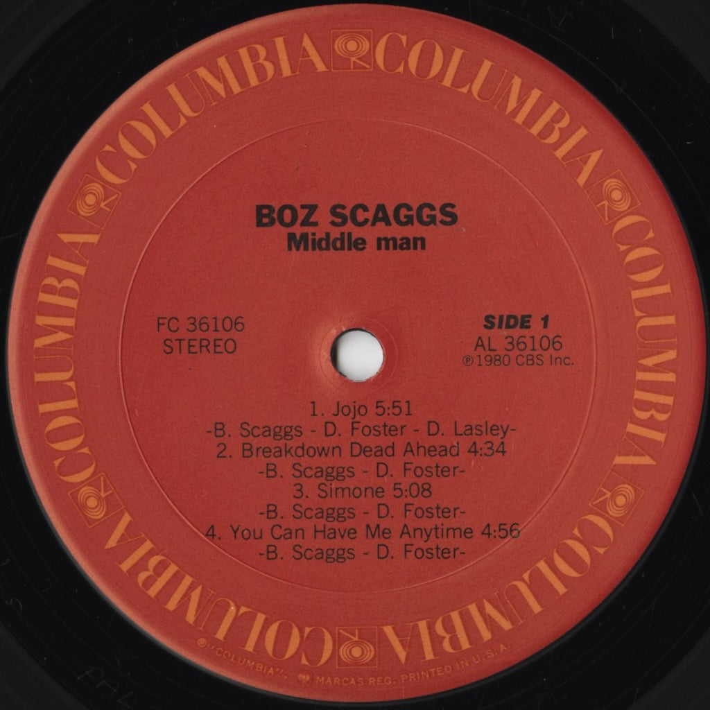 Boz Scaggs - Middle Man (FC 36106) LP 1980 US Columbia|中古LP