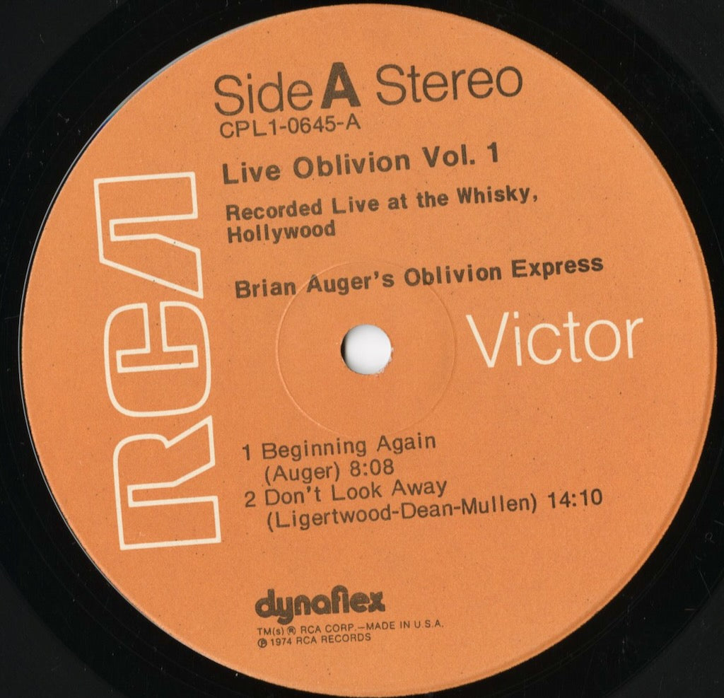 Brian Auger - Live Oblivion Vol.1 (CPL1-0645) LP 1974 US RCA|中古LP