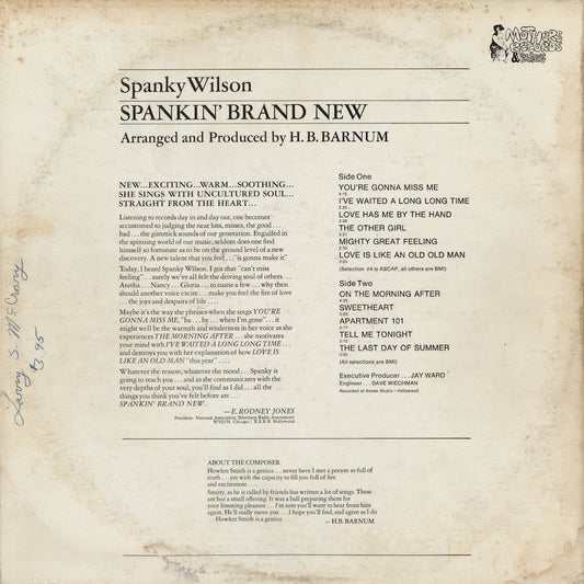 Spanky Wilson - Spankin' Brand New (MLPM-69) 1969 US Mothers Records|中古LP