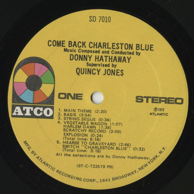 Donny Hathaway / ダニー・ハサウェイ / Come Back Charleston Blue -OST (SD 7010)