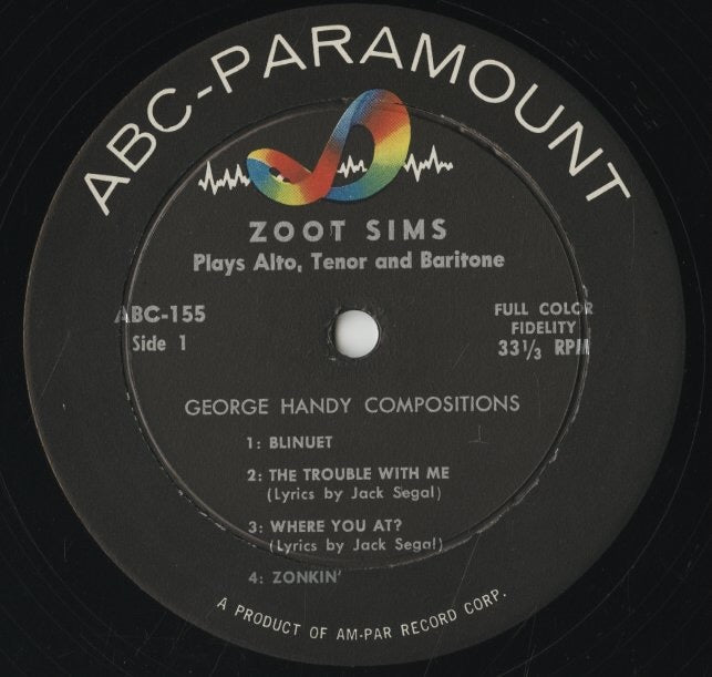 Zoot Sims / ズート・シムズ / Plays Alto, Tenor And Baritones (ABC-155)