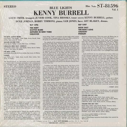 Kenny Burrell - Blue Lights Volume 1 (BLP 1596) 1984 JPN Blue Note|中古LP