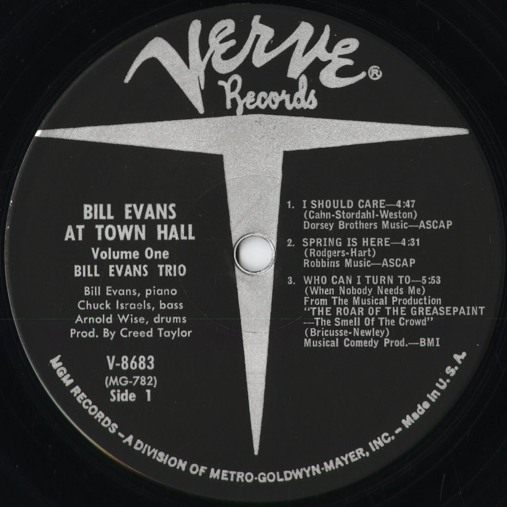 Bill Evans - Bill Evans At Town Hall Volume One (V-8683) 1967 US Verve MONO|中古LP
