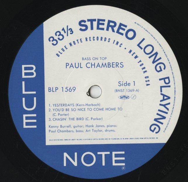 Paul Chambers / ポール・チェンバース / Bass On Top (BLP 1569) JPN Blue Note・東芝盤