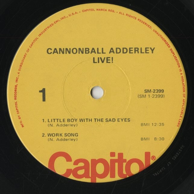 Cannonball Adderley / キャノンボール・アダレイ / Live! (SM-2399)