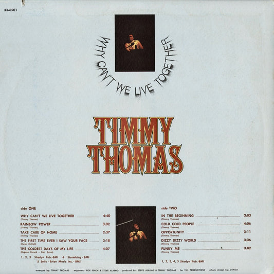Timmy Thomas - Why Can't We Live Together (ST-6501) 1972 US Glades|中古LP