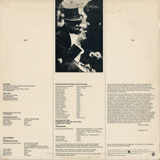 Rahsaan Roland Kirk - Boogie Woogie String Along For Real (BSK 3085) 1978 US Warner Bros|中古LP