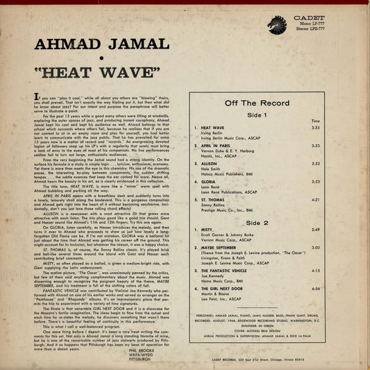 Ahmad Jamal - Heat Wave (LPS-777) LP 1966 US Cadet|中古LP