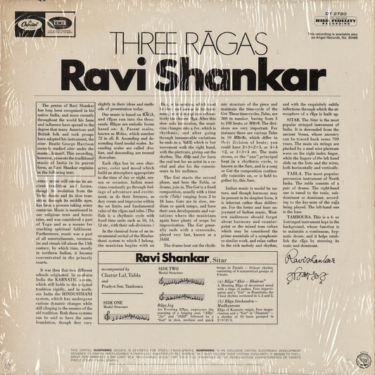 Ravi Shankar / ラヴィ・シャンカール / Three Ragas (DT-2720)