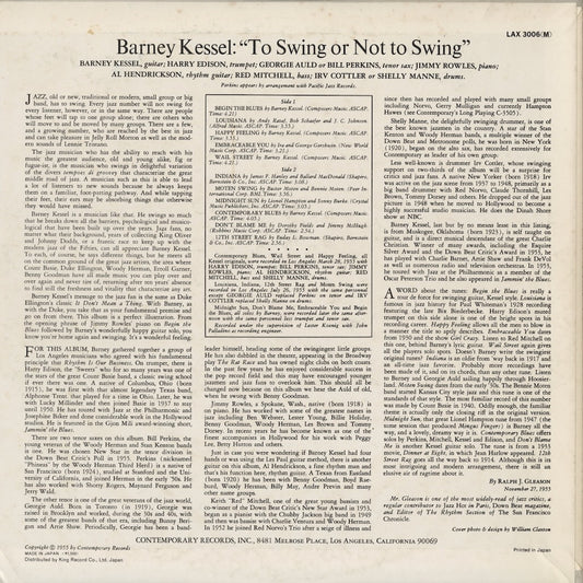 Barney Kessel / バーニー・ケッセル / Vol. 3, To Swing Or Not To Swing (LAX 3006M)