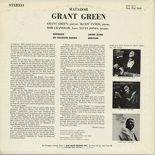 Grant Green - Matador (BRP-8045) 1993 JPN Blue Note|中古LP