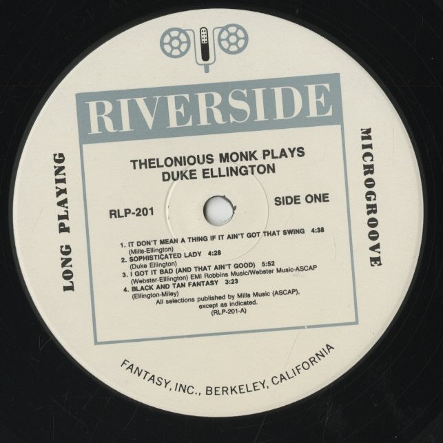 Thelonious Monk / セロニアス・モンク / Plays The Music Of Duke Ellington (RLP-201)