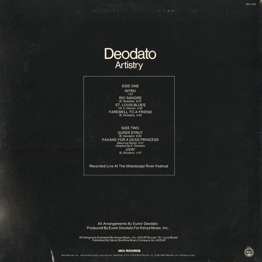 Deodato - Artistry (MCA-457) 1980 US MCA|中古LP