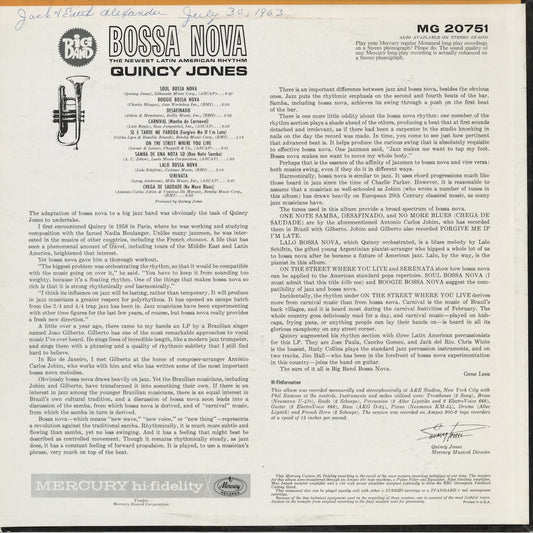 Quincy Jones - Big Band Bossa Nova (MG-20751) LP 1962 US Mercury|中古LP