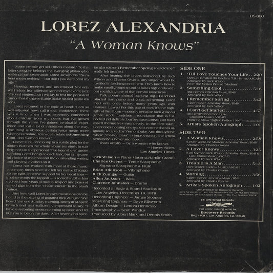 Lorez Alexandria / ロレツ・アレクサンドリア / A Woman Knows (DS-800)