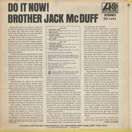 Brother Jack McDuff / ブラザー・ジャック・マクダフ / Do It Now! (SD 1484)