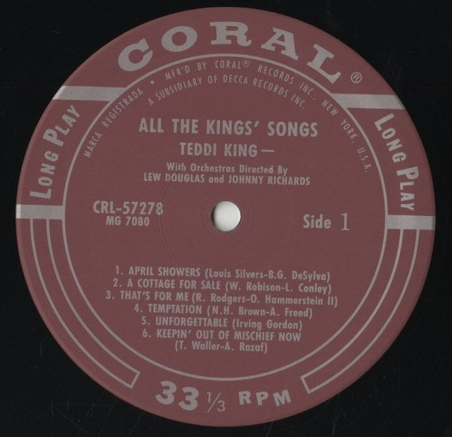 Teddi King / テディ・キング / All The Kings' Songs (CRL 57278)