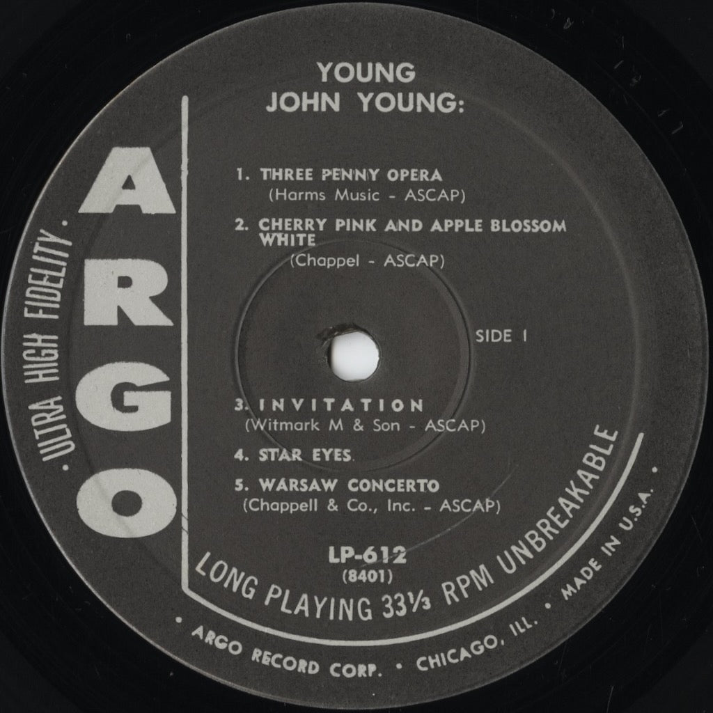 The John Young Trio - Young John Young (LP-612) US Argo|中古LP