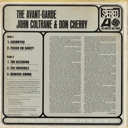 John Coltrane, Don Cherry / ジョン・コルトレーン ドン・チェリー / The Avant-Garde (SD 1451) STEREO盤