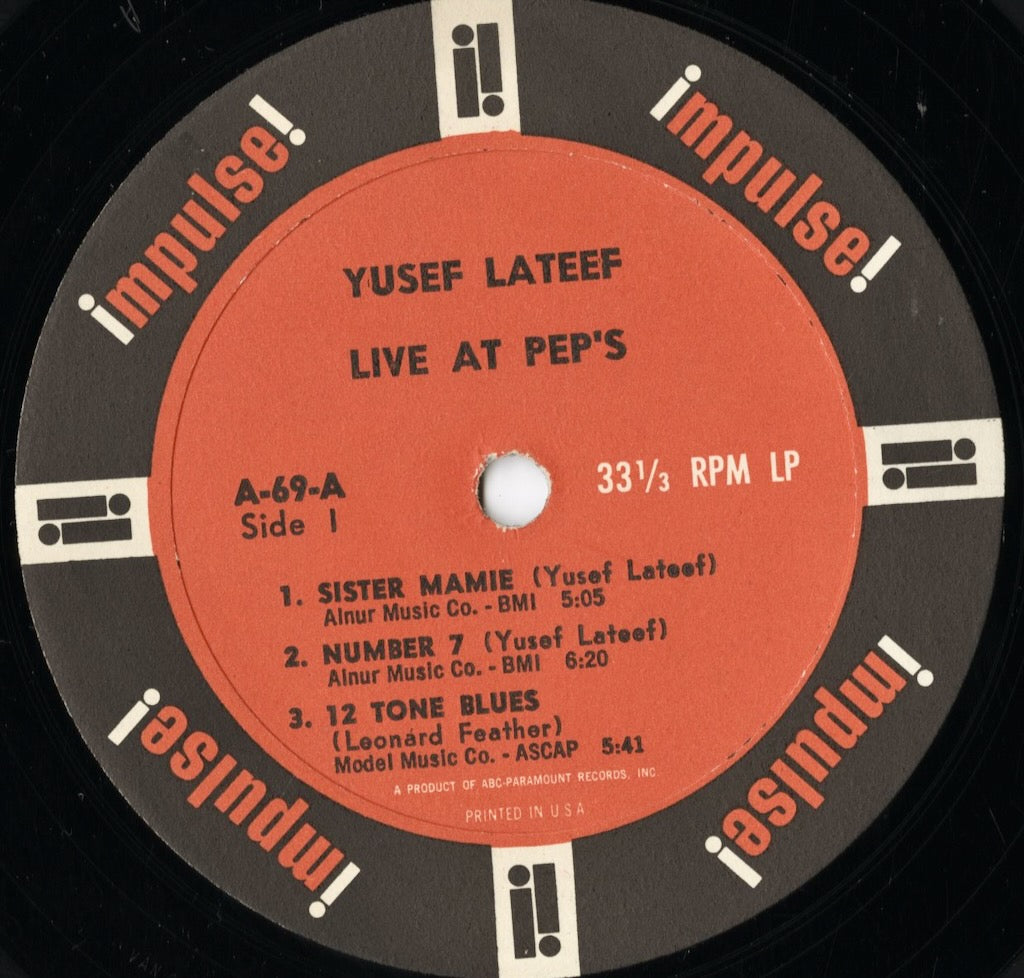 Yusef Lateef - Live At Pep's (A-69) LP 1965 US Impulse|中古LP