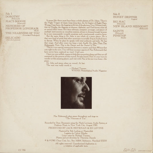 Dr. John / ドクター・ジョン / Plays Mac Rebennack (CC 705)