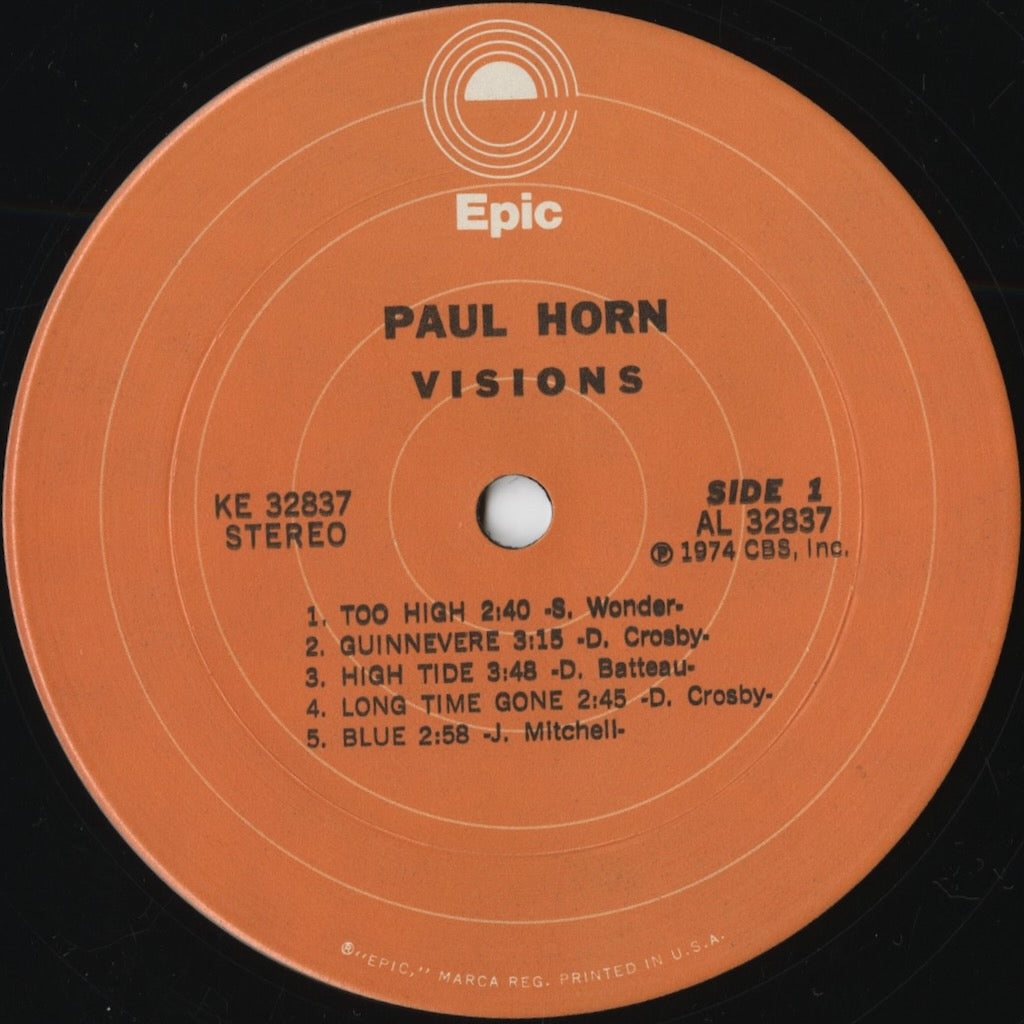 Paul Horn – Visions (KE 32837) LP 1974 US Epic | 中古LP