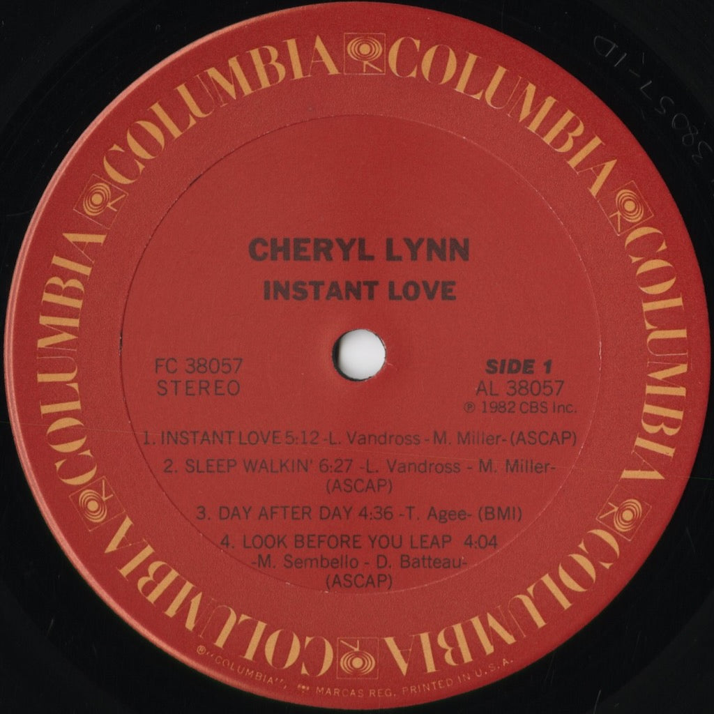 Cheryl Lynn - Instant Love (FC 38057) 1982 US Columbia|中古LP
