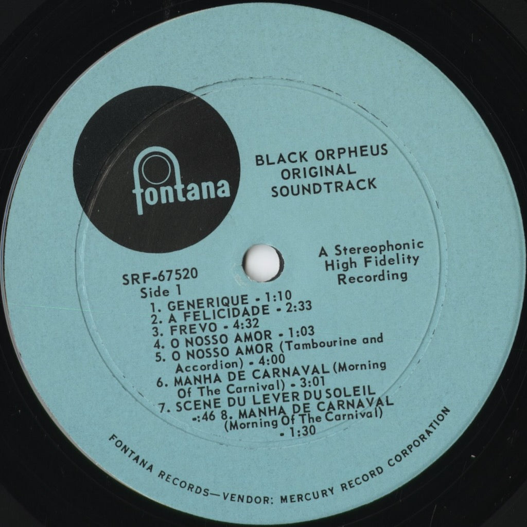 Antonio Carlos Jobim / Luiz Bonfa - The Original Sound Track From The Film Black Orpheus (SRF 67520) 1963 US Fontana|中古LP