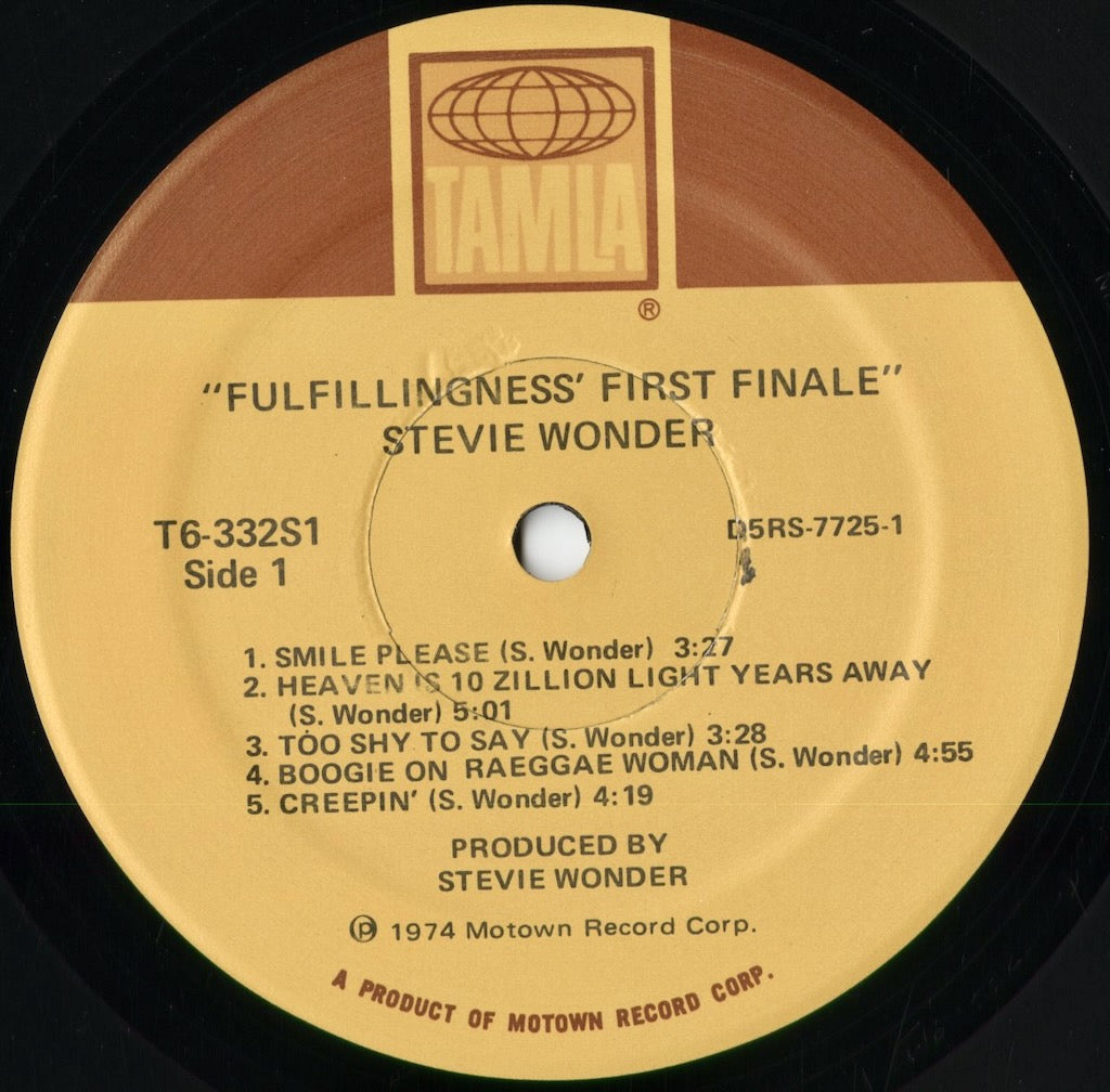 Stevie Wonder - Fulfillingness' First Finale (T6-332S1) 1974 US Tamla|中古LP