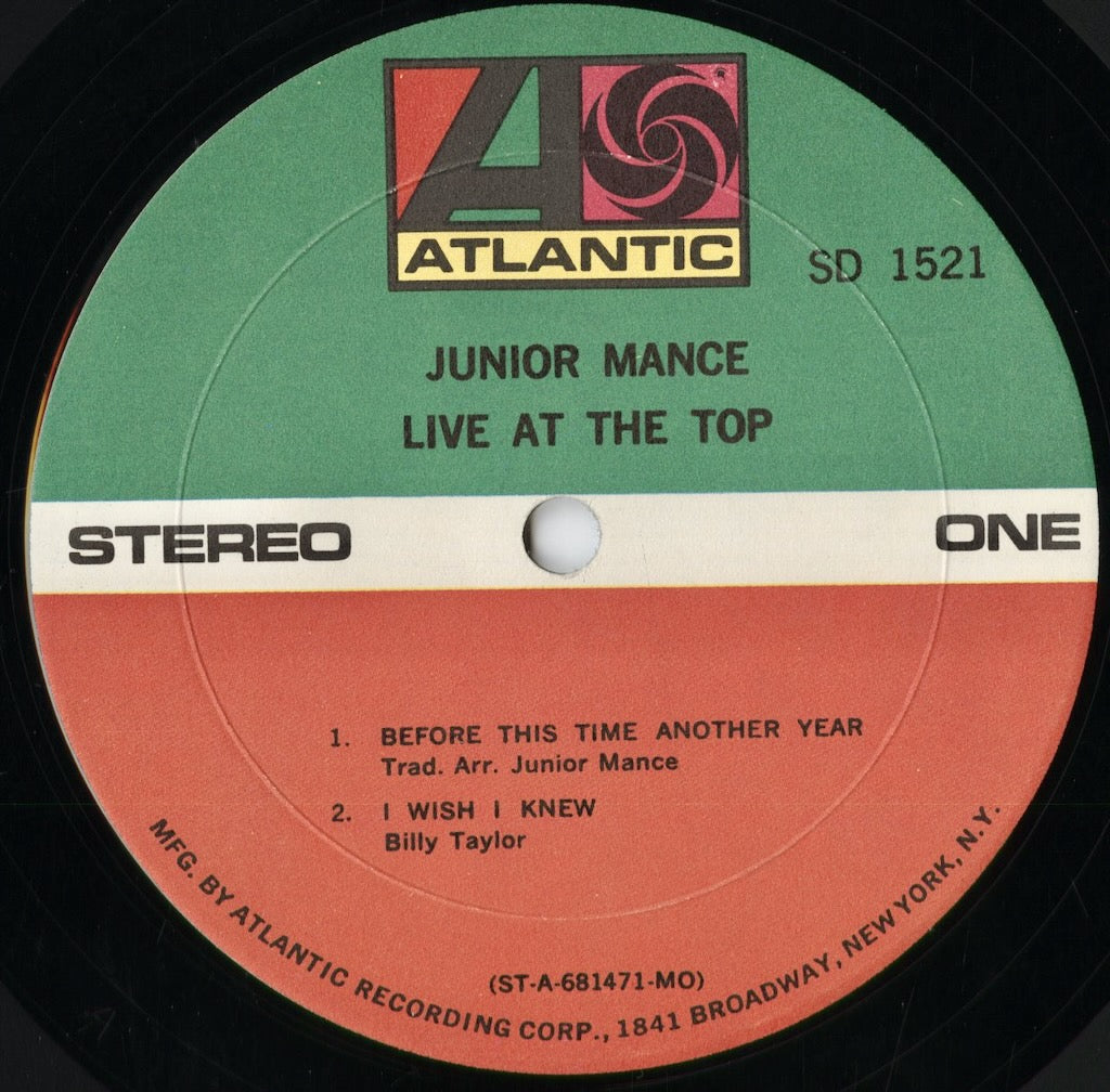 Junior Mance – Live At The Top (SD 1521) 1969 US Atlantic | 中古LP