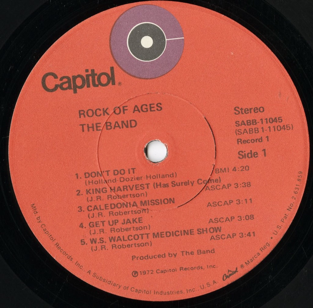 The Band - Rock Of Ages (SABB-11045) LP 1972 US Capitol|中古LP