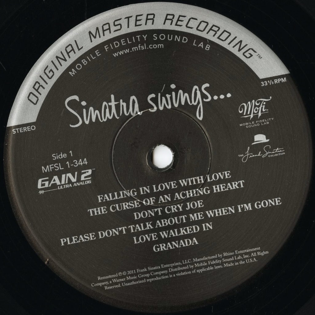 Frank Sinatra / フランク・シナトラ / Swing Along With Me - Sinatra Swings... - 180g (MFSL 1-344) 高音質 Mobile Fidelity盤