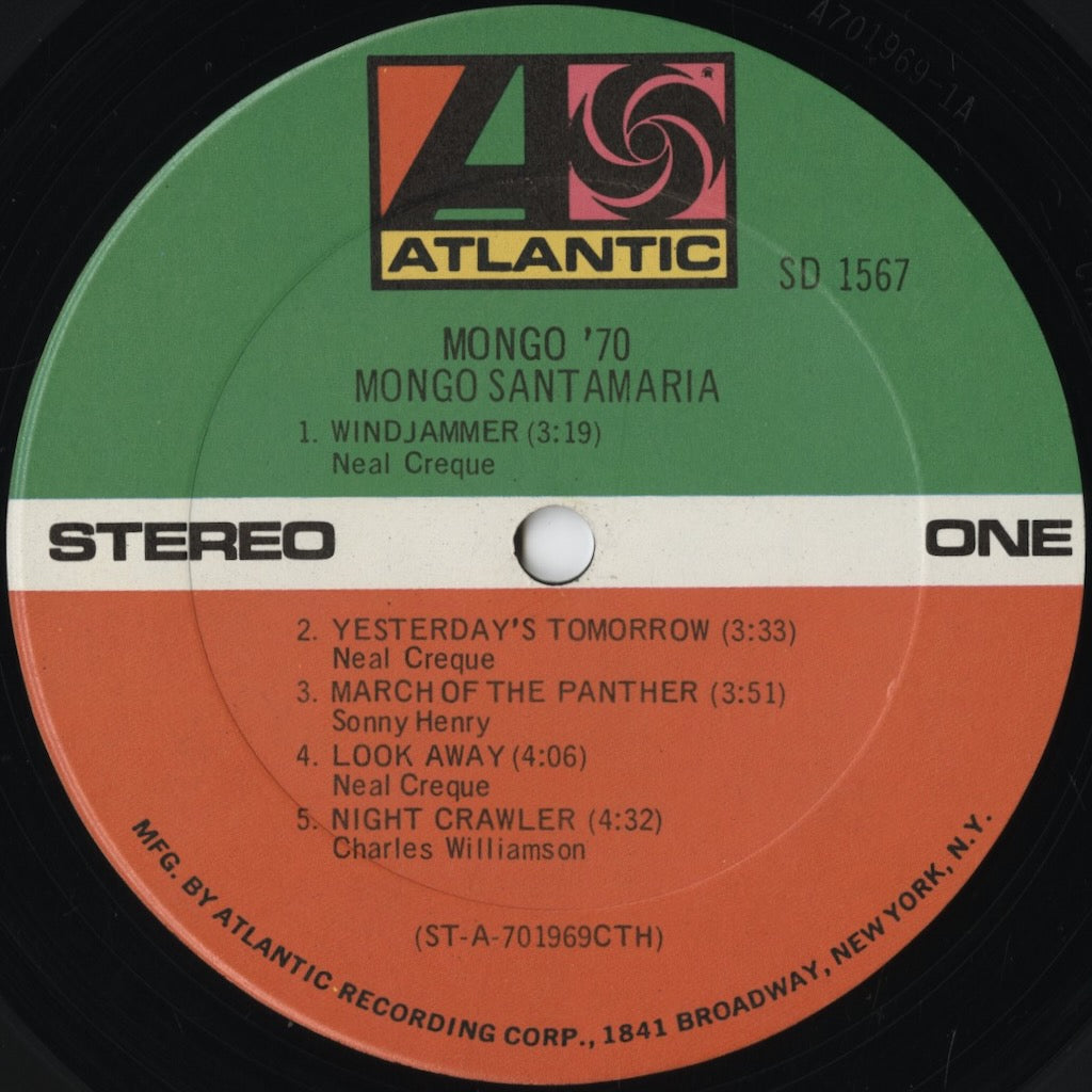 Mongo Santamaria - Mongo '70 (SD 1567) 1970 US Atlantic|中古LP