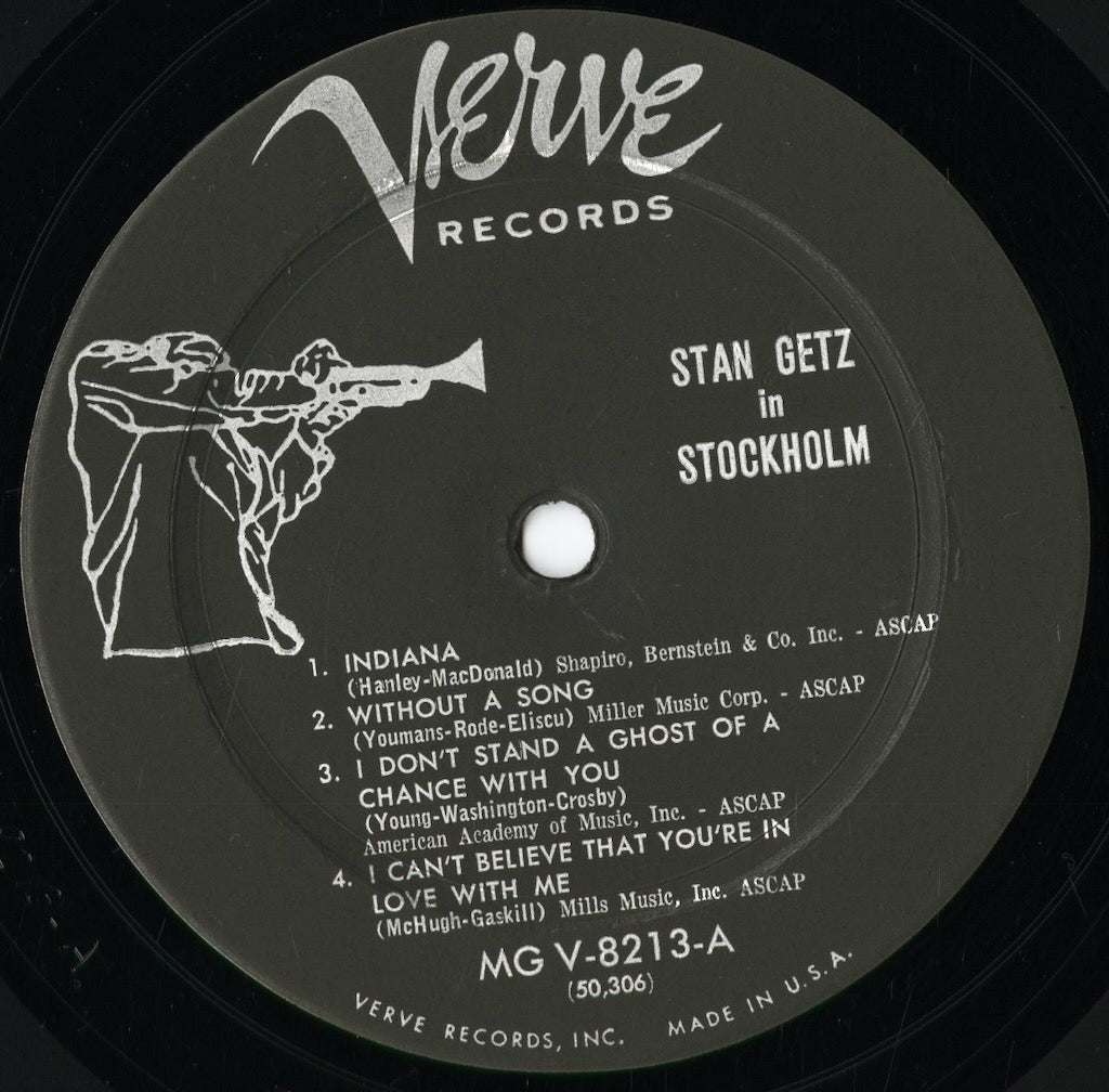 Stan Getz - Stan Getz In Stockholm (MG V-8213) 1956 US Verve|中古LP