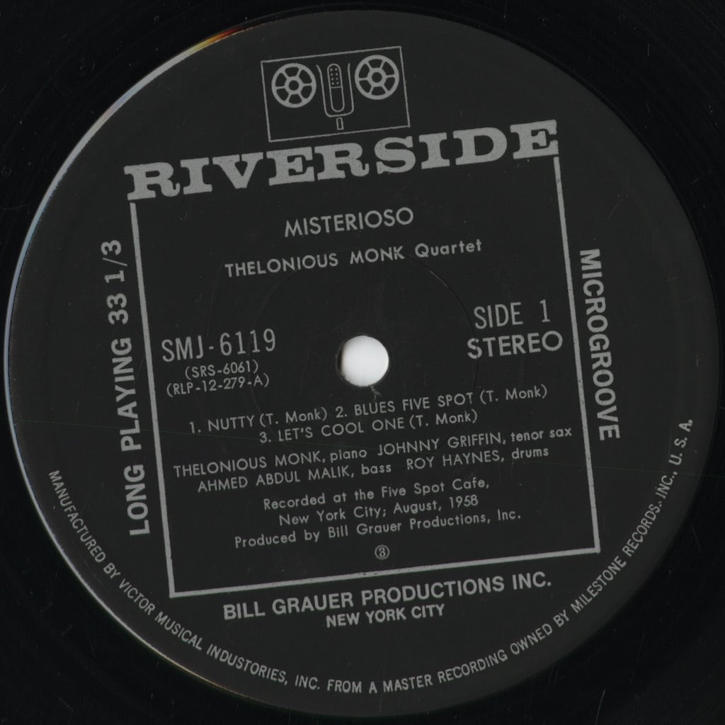 Thelonious Monk - Misterioso (SMJ-6119) 1975 JPN Riverside|中古LP